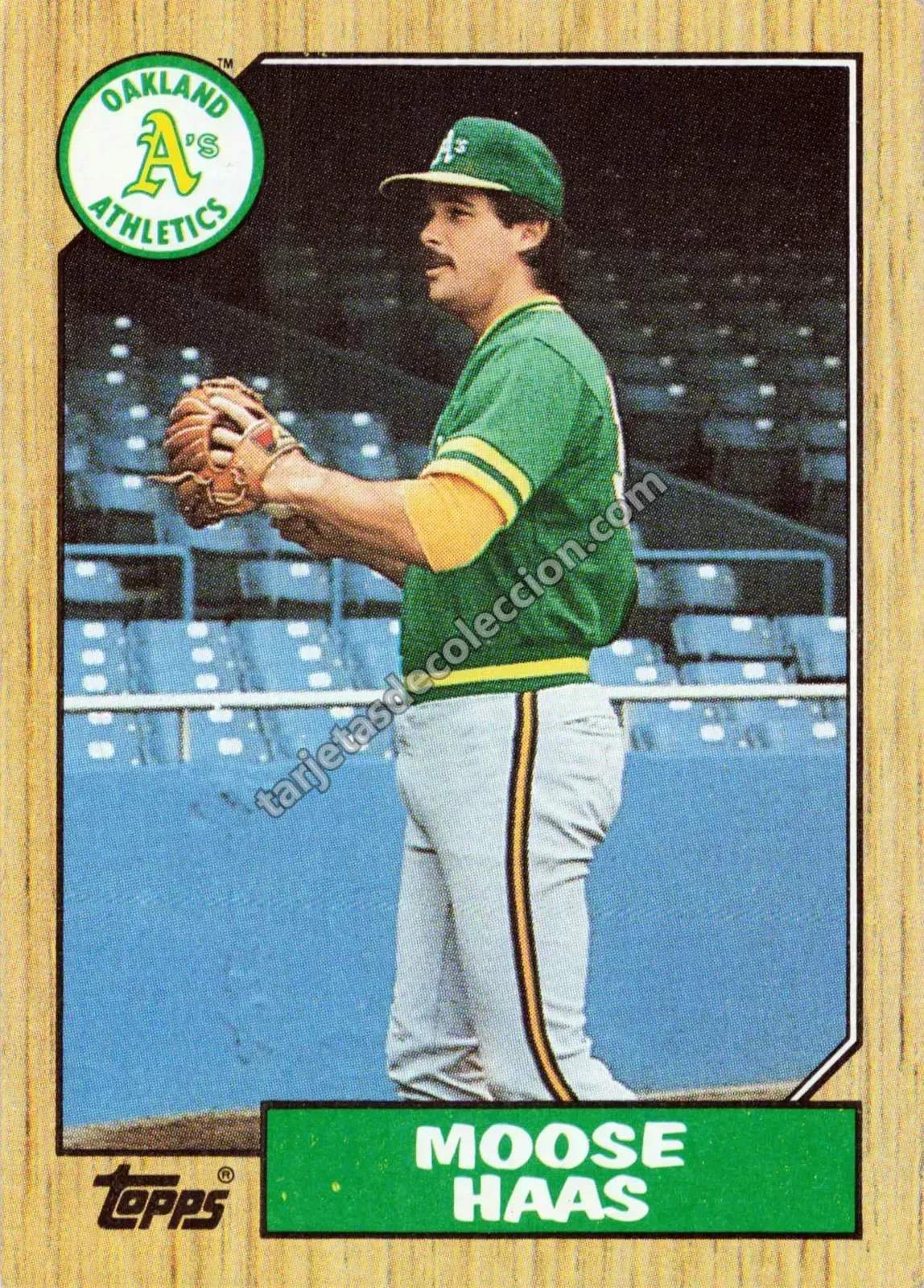 1987 Topps Moose Haas #413 (Oakland Athletics)