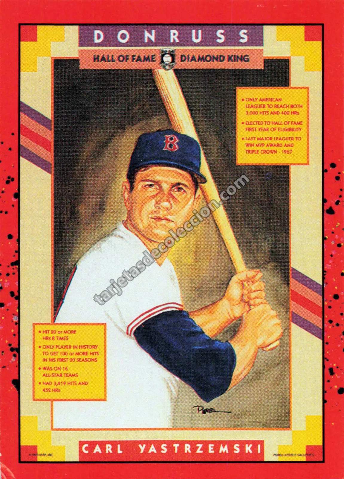 1989 Donruss Hall of Fame Diamond King Carl Yastrzemski #588 (Boston Red Sox)