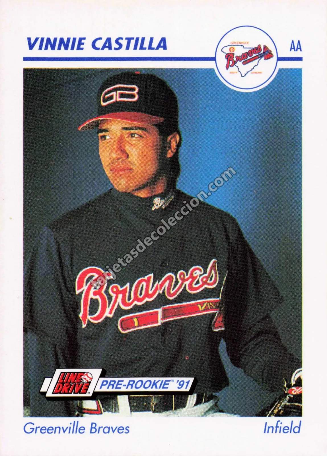 1991 Line Drive Pre-Rookie Vinnie Castilla #202 (Greenville Braves)