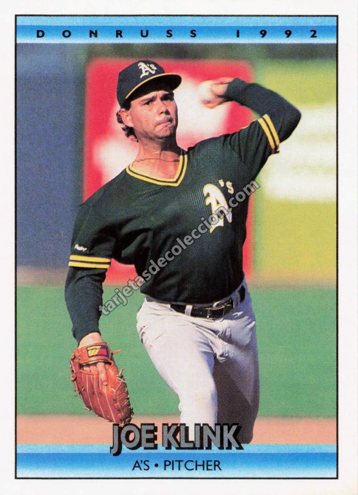 1992 Donruss Joe Klink #183 (Oakland Athletics)