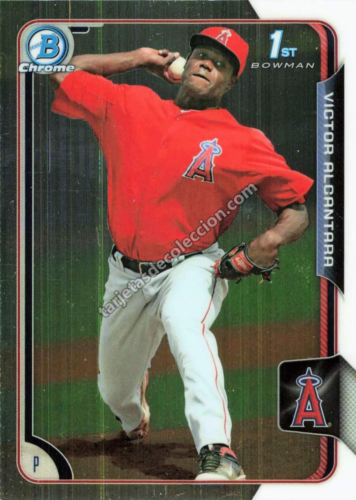 2015 Bowman Chrome Victor Alcantara 1st Bowman Prospect #BCP128 (Los Angeles Angels)