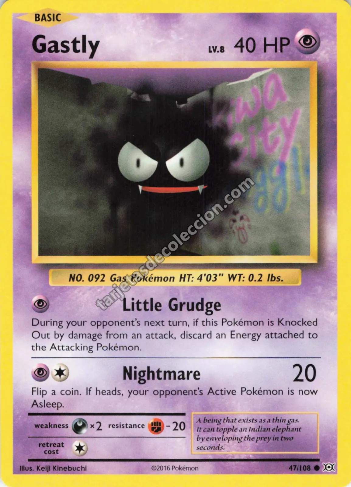 2016 Pokémon XY Evolutions Gastly #47