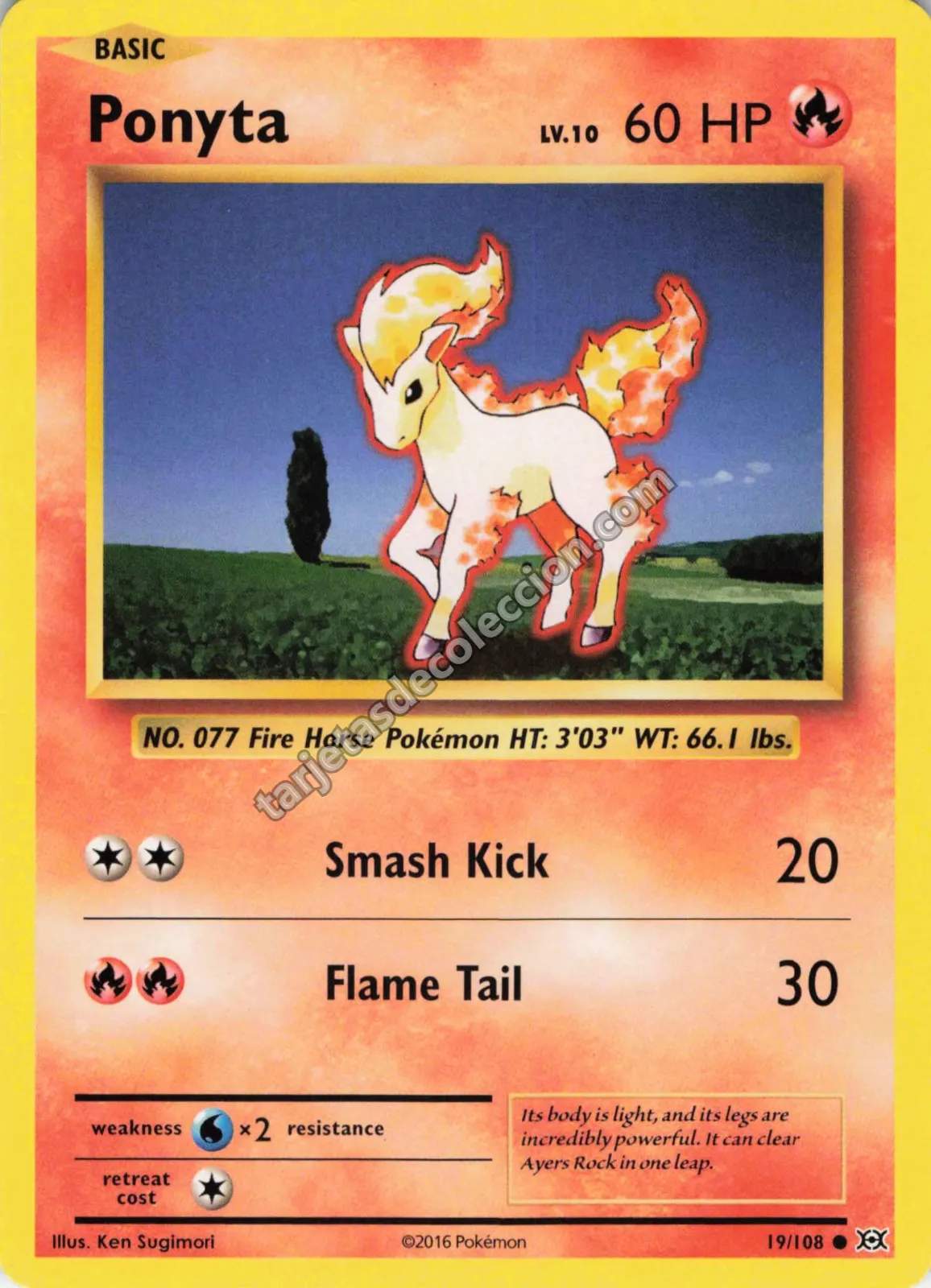 2016 Pokémon XY Evolutions Ponyta #19