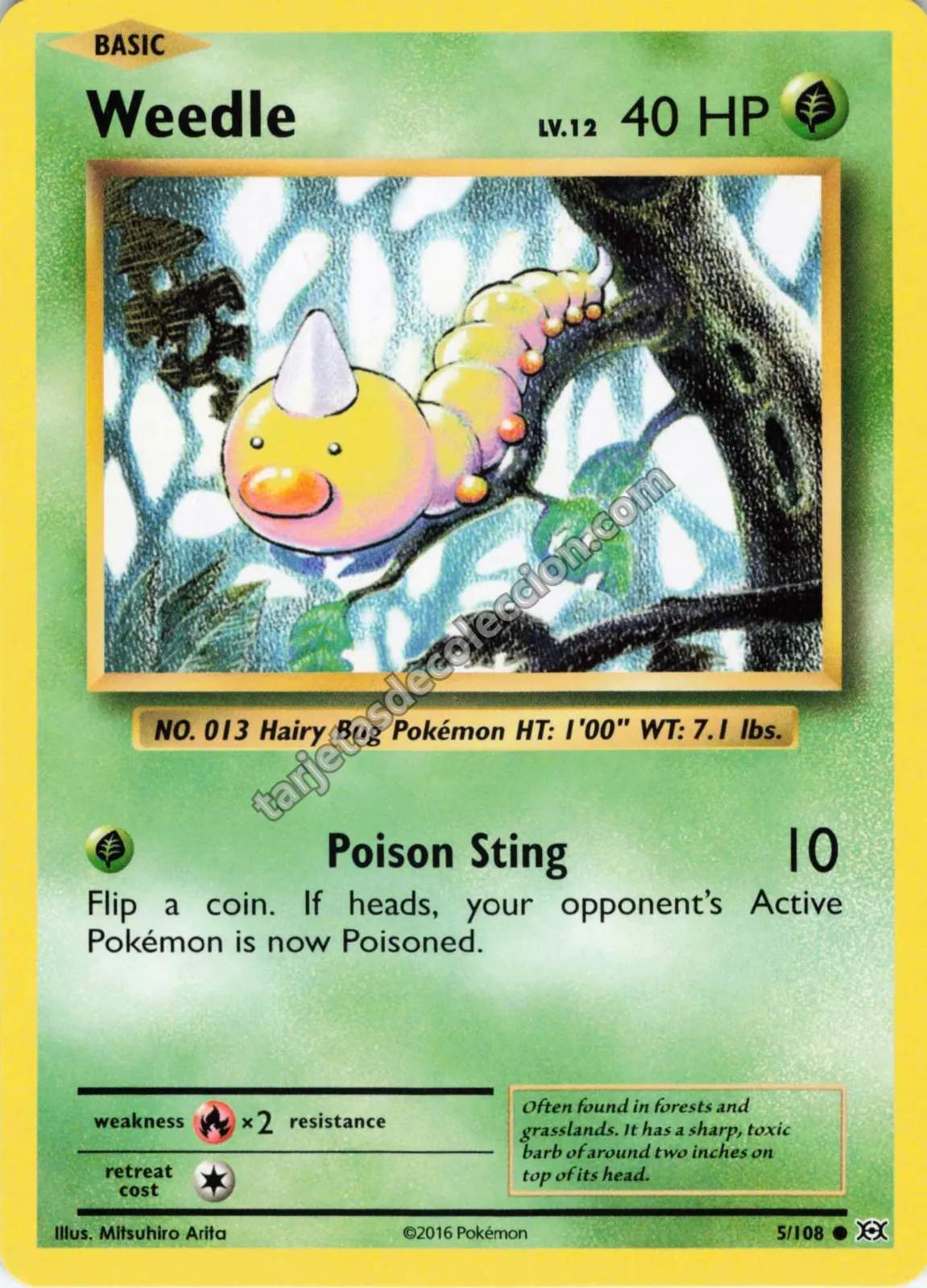 2016 Pokémon XY Evolutions Weedle #5