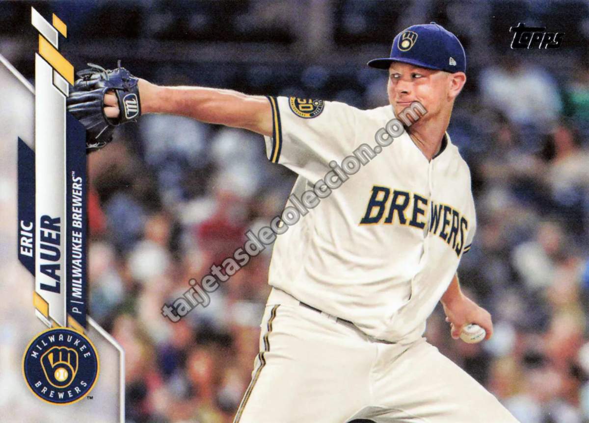 2020 Topps Series 2 Eric Lauer #589 (Milwaukee Brewers)