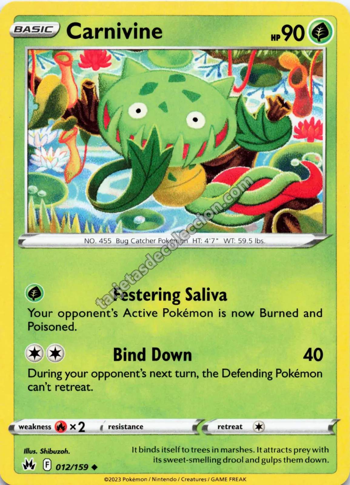 2023 Pokémon TCG Scarlet & Violet: Paldean Fates Carnivine #012