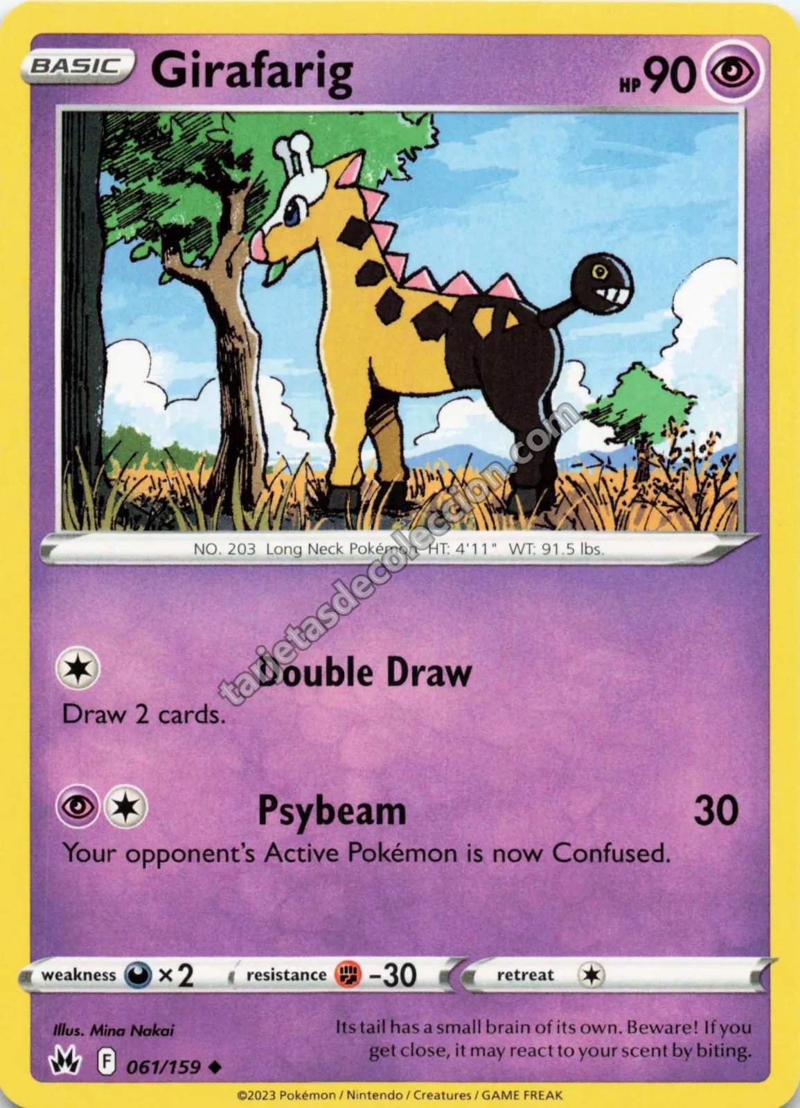 2023 Pokémon TCG Scarlet & Violet: Paldean Fates Girafarig #061