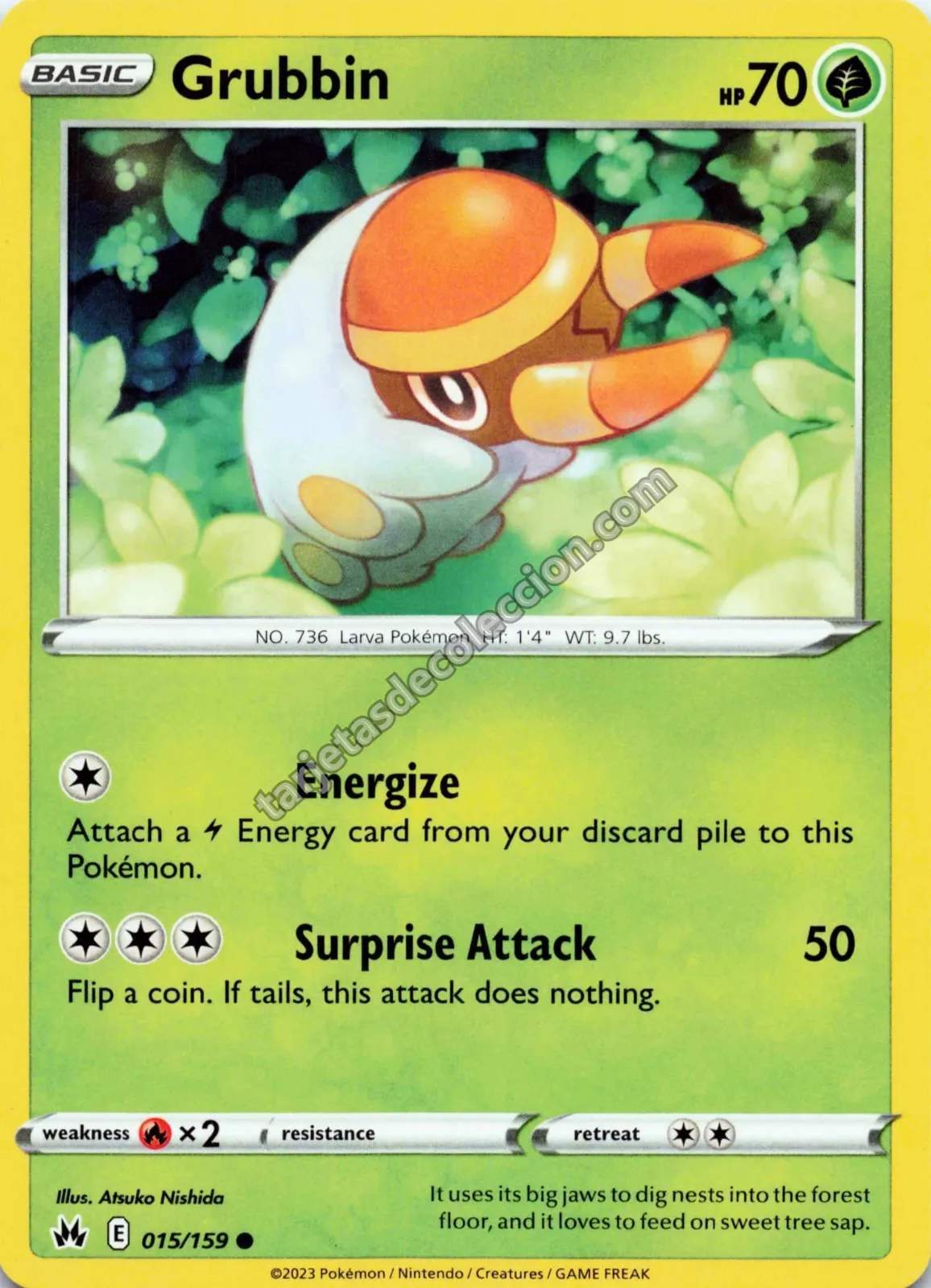 2023 Pokémon TCG Scarlet & Violet: Paldean Fates Grubbin #015