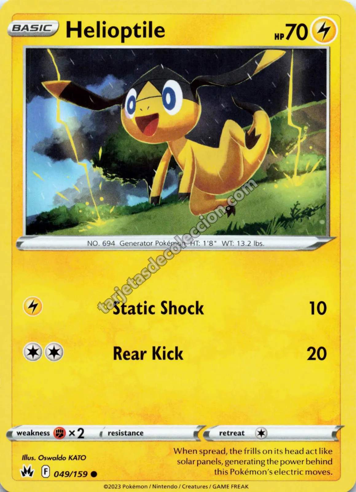 2023 Pokémon TCG Scarlet & Violet: Paldean Fates Helioptile #049