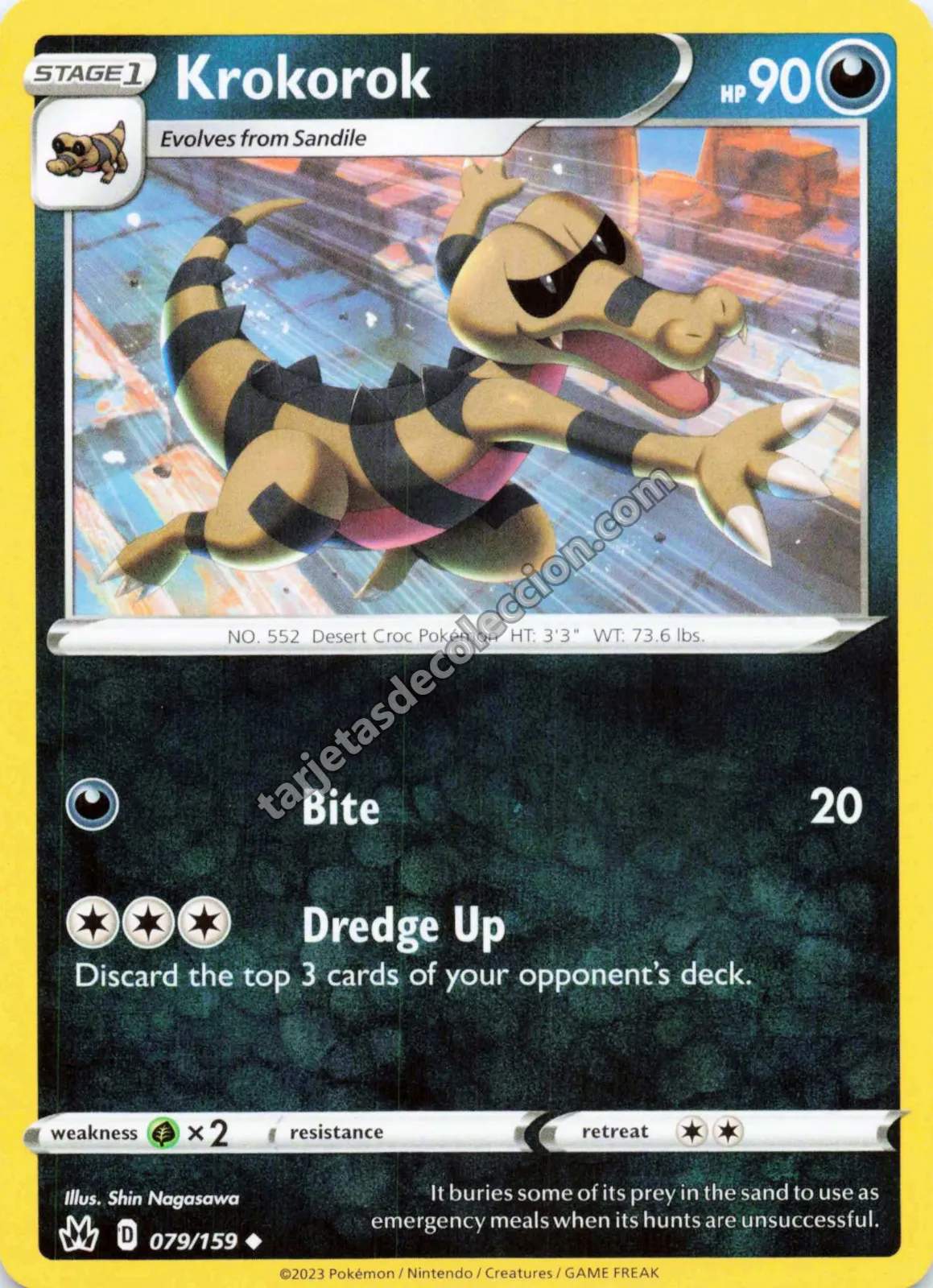 2023 Pokémon TCG Scarlet & Violet: Paldean Fates Krokorok #079 (Variante)