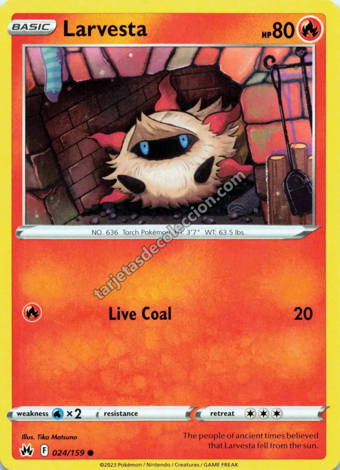 2023 Pokémon TCG Scarlet & Violet: Paldean Fates Larvesta #024 (Variante)