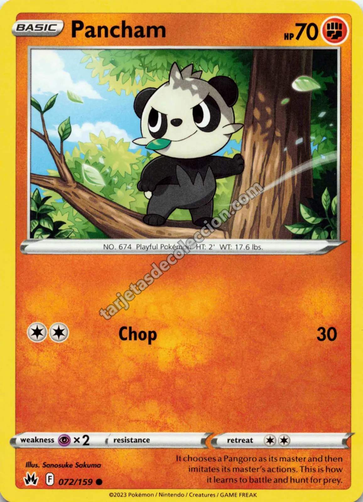 2023 Pokémon TCG Scarlet & Violet: Paldean Fates Pancham #072