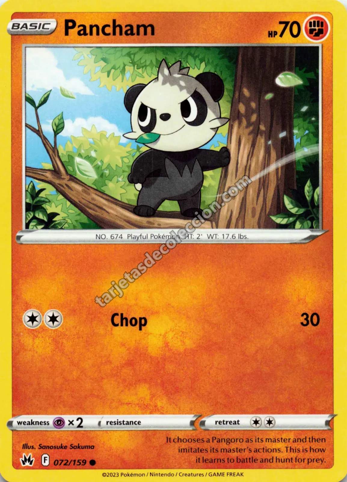 2023 Pokémon TCG Scarlet & Violet: Paldean Fates Pancham #072 (Variante)