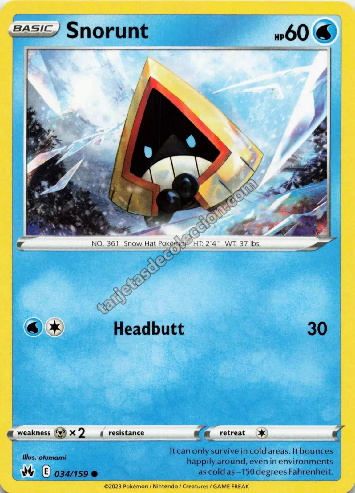 2023 Pokémon TCG Scarlet & Violet: Paldean Fates Snorunt #034 (Variante)