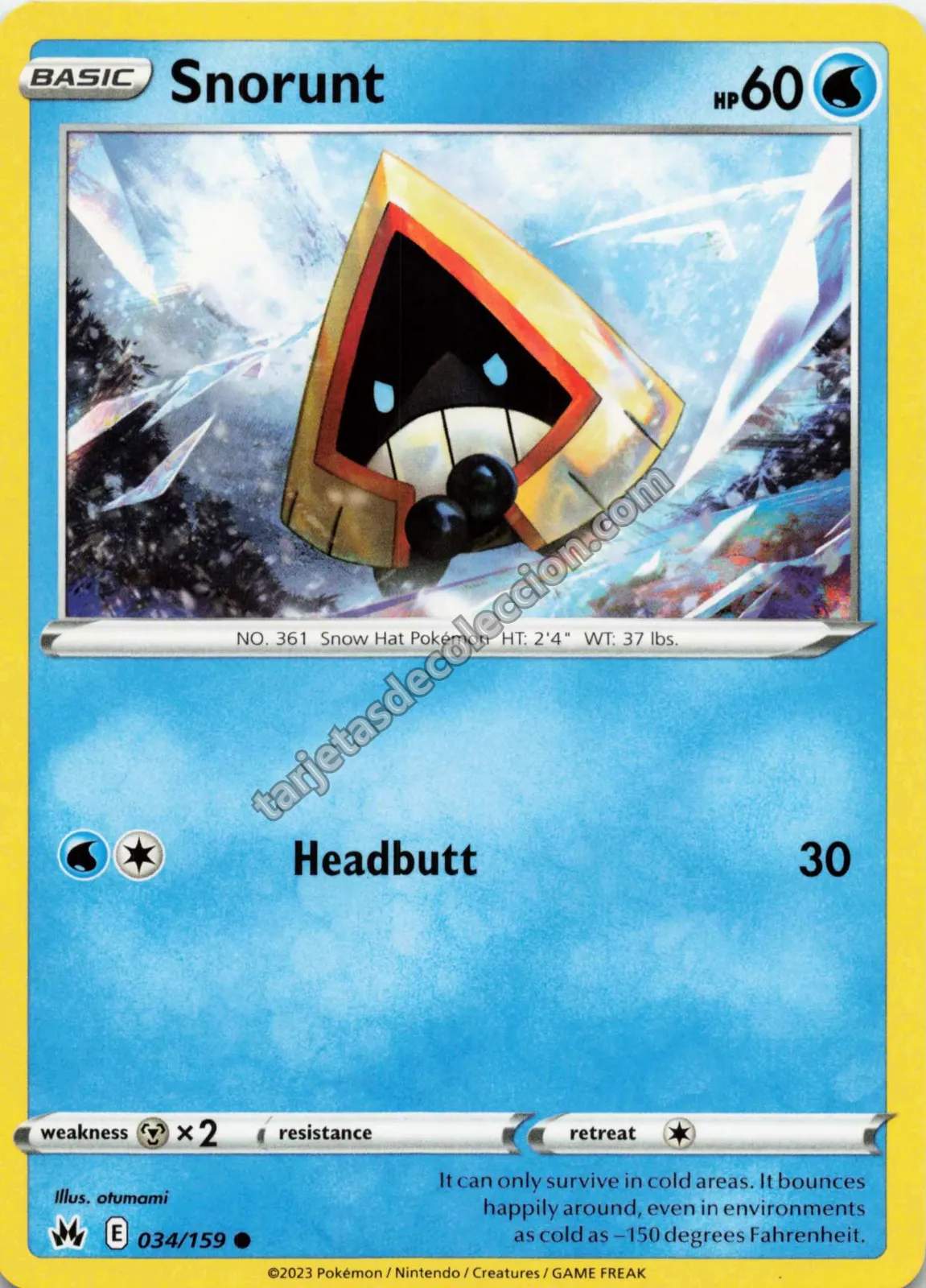 2023 Pokémon TCG Scarlet & Violet: Paldean Fates Snorunt #034 (Variante 2)