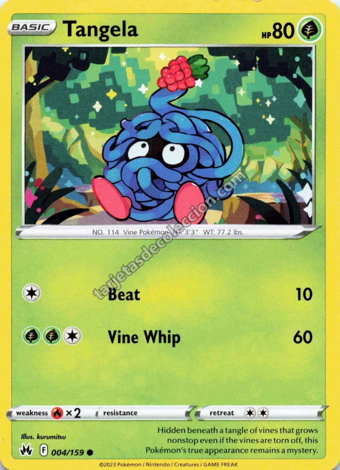 2023 Pokémon TCG Scarlet & Violet: Paldean Fates Tangela #004 (Variante 3)
