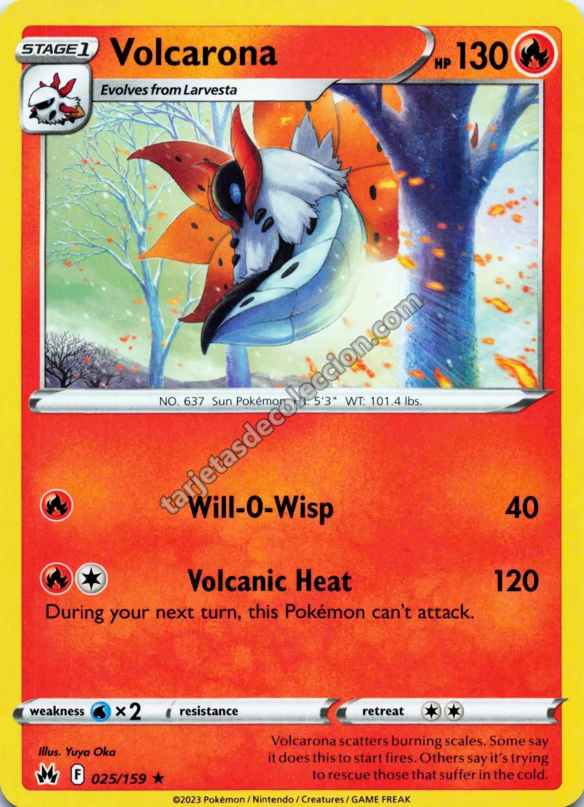 2023 Pokémon TCG Scarlet & Violet: Paldean Fates Volcarona #025