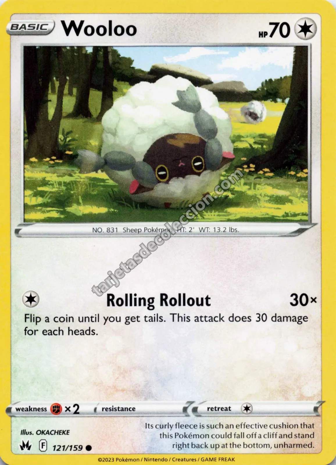 2023 Pokémon TCG Scarlet & Violet: Paldean Fates Wooloo #121
