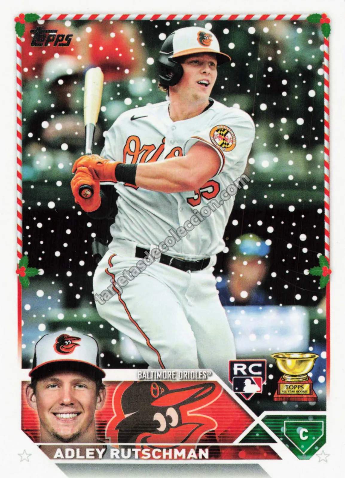 2023 Topps Holiday Adley Rutschman Rookie Card #H50 (Baltimore Orioles)