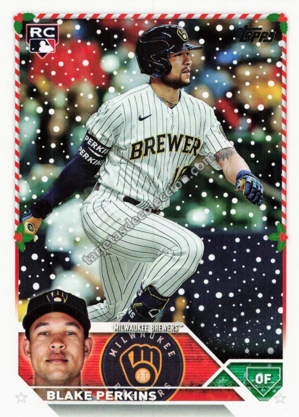 2023 Topps Holiday Blake Perkins Rookie Card #H19 (Milwaukee Brewers)