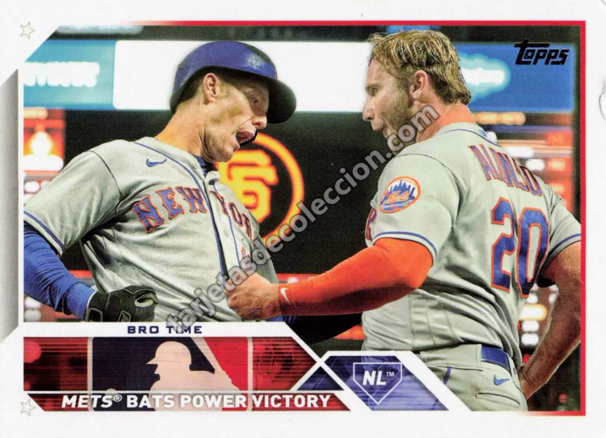 2023 Topps Series 1 Bro Time (Mark Canha & Pete Alonso) #190 (New York Mets)