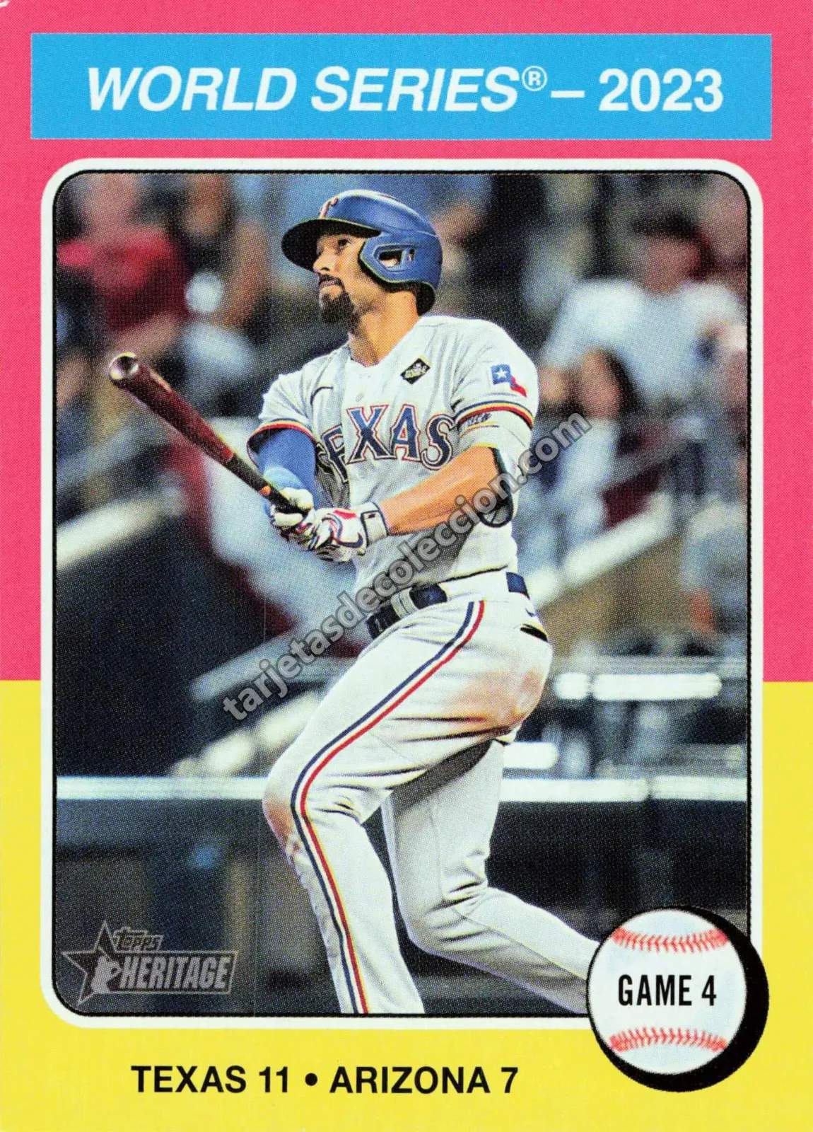 2024 Topps Heritage World Series 2023 Game 4 #464 (Texas Rangers vs Arizona Diamondbacks)