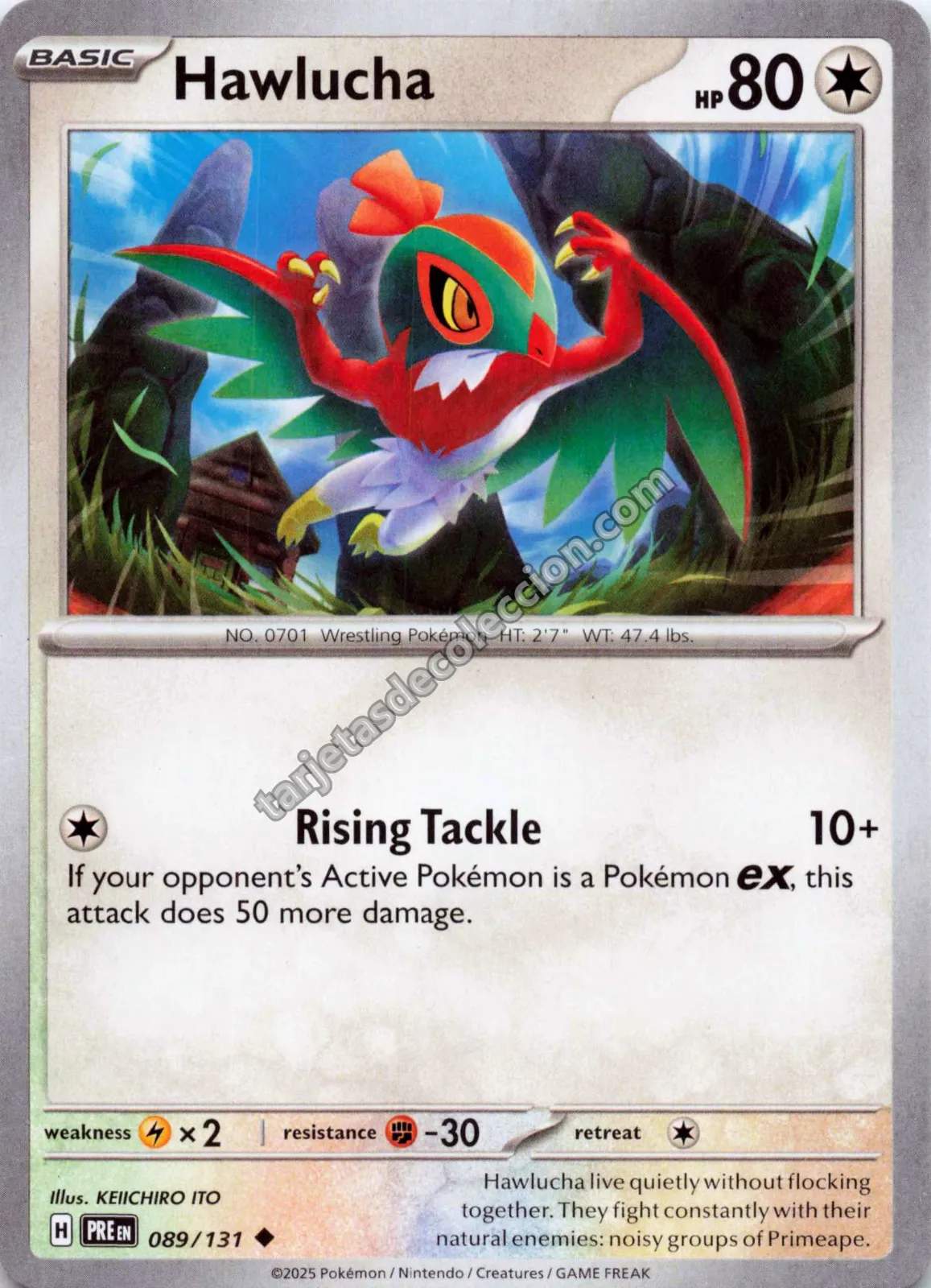 2025 Pokémon TCG Prismatic Evolutions Hawlucha #089