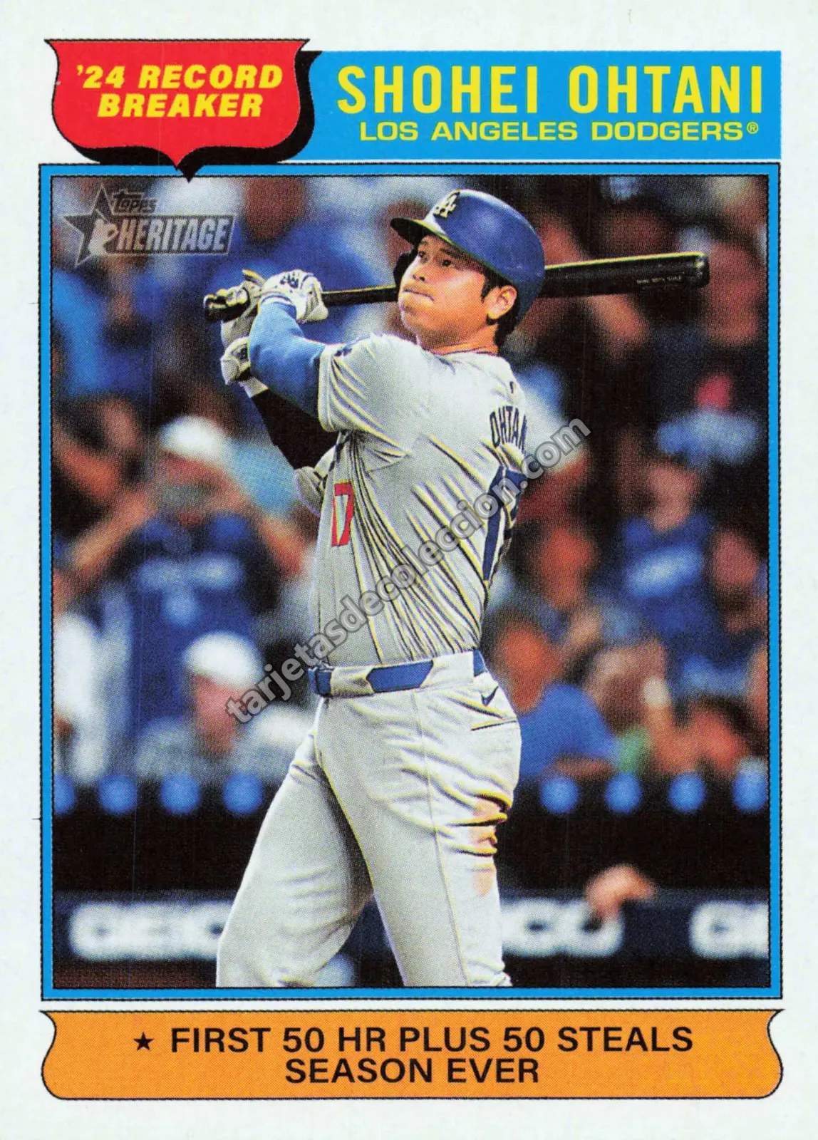 2025 Topps Heritage Shohei Ohtani (2024 Record Breaker) #1 (Los Angeles Dodgers)