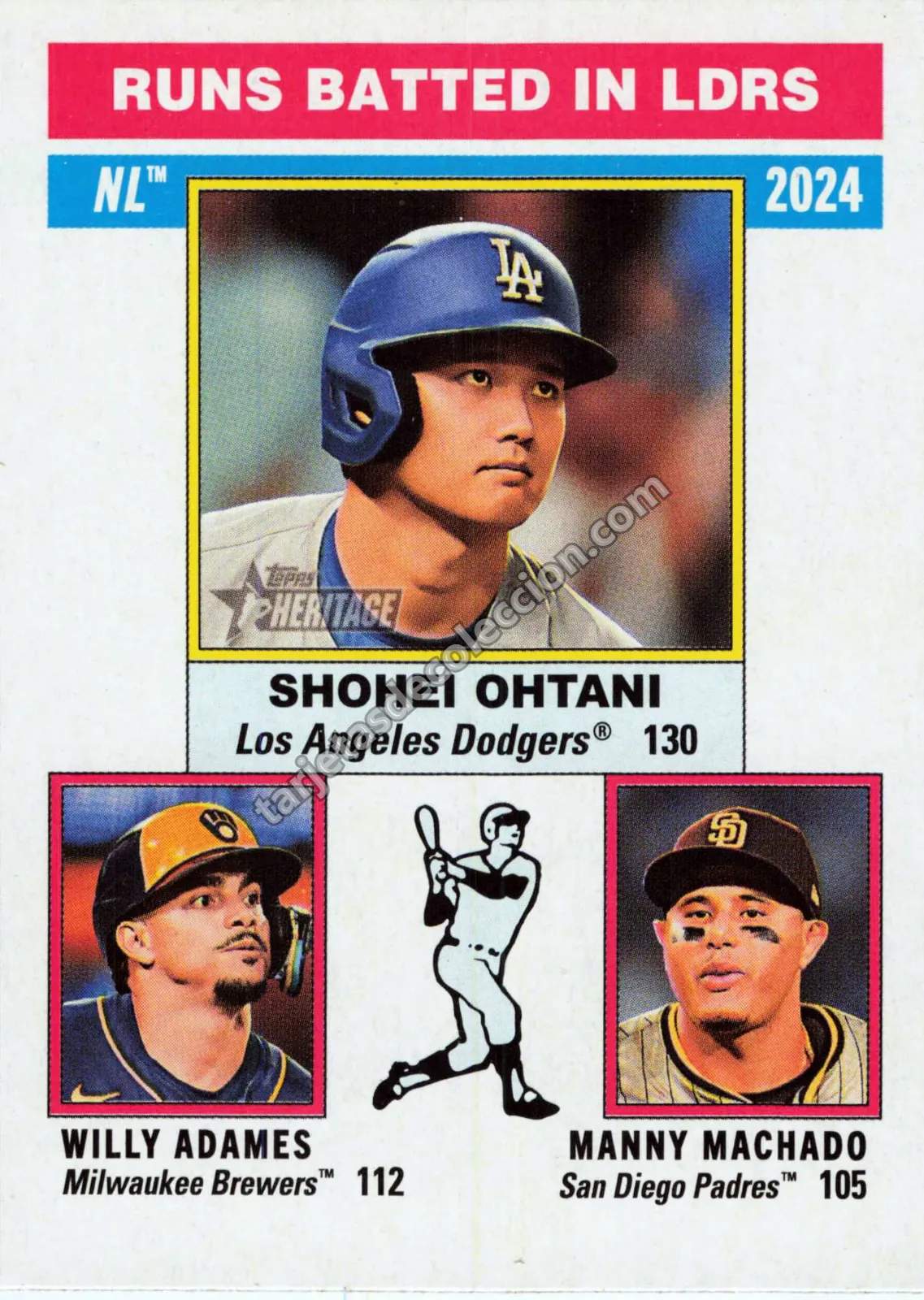 2025 Topps Heritage Shohei Ohtani (NL RBI Leaders) #195 (Los Angeles Dodgers)
