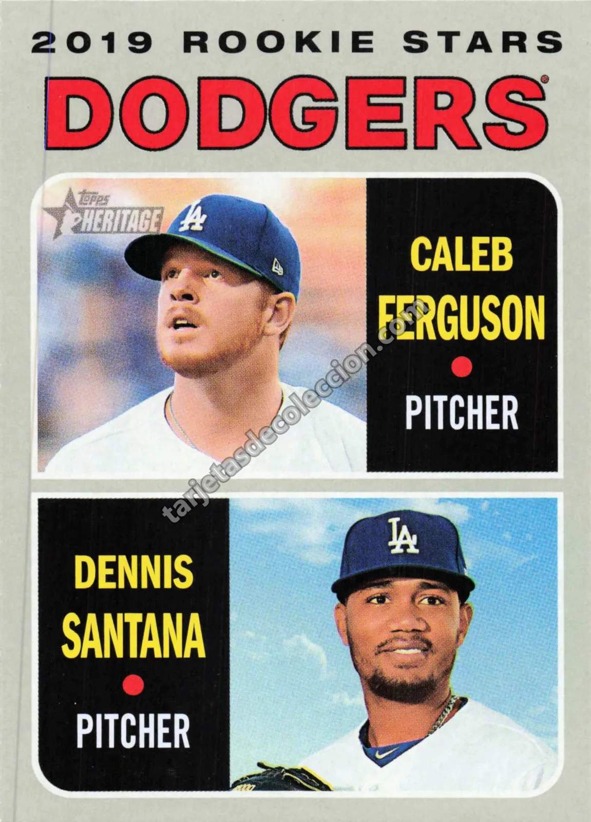 Caleb Ferguson / Dennis Santana - Topps Heritage 2019 #131 (Rookie Stars)
