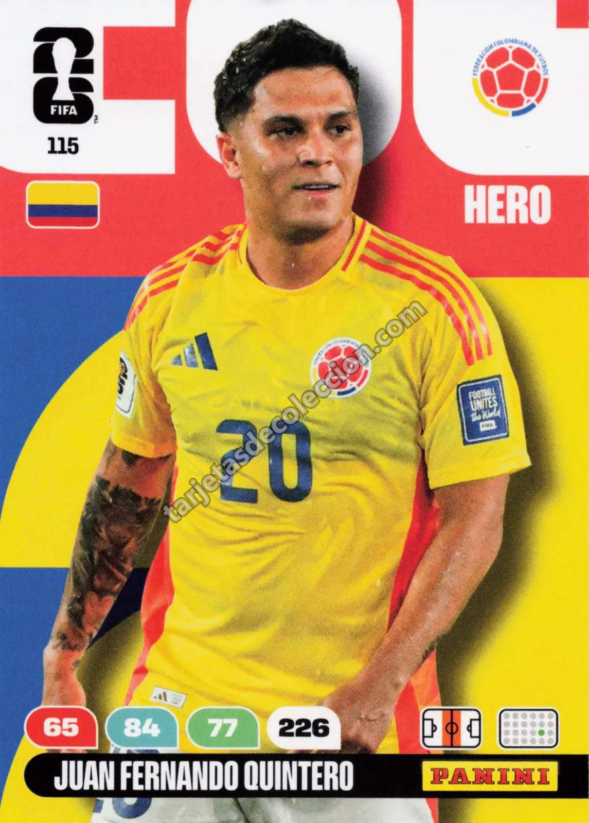 Panini FIFA World Cup 26 - Juan Fernando Quintero (Hero #115)
