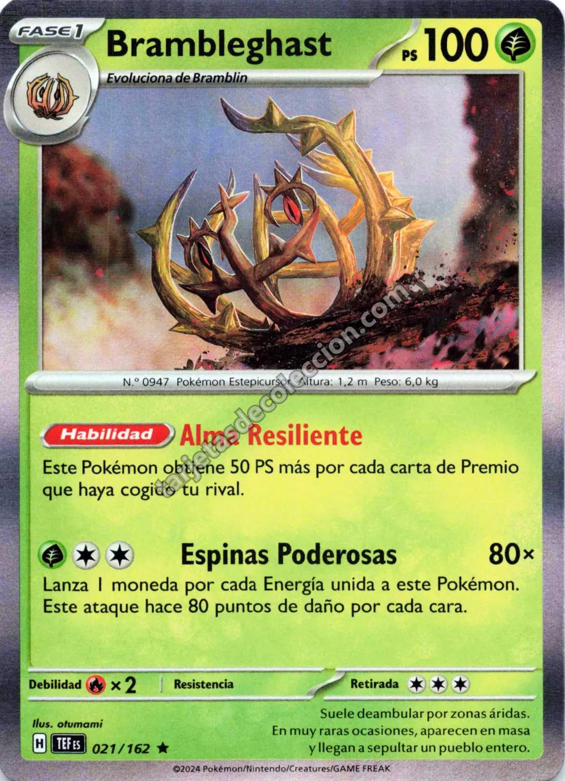 Pokémon TCG - Brambleghast 021/162 Reverse Holo (Fase 1 - Temporal Forces)