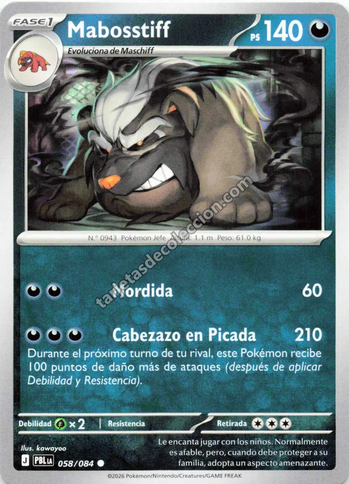 Pokémon TCG - Mabosstiff 058/084 (Fase 1)