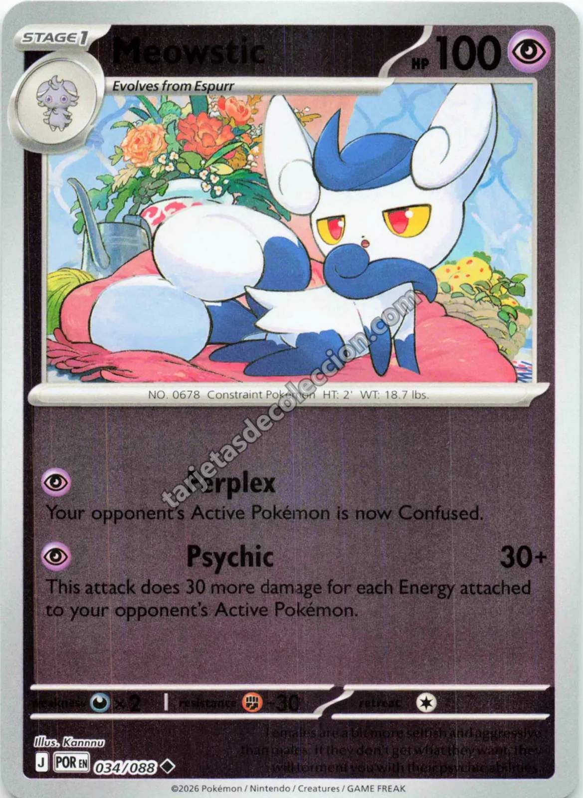 Pokémon TCG - Meowstic 034/088 Reverse Holo (Stage 1)
