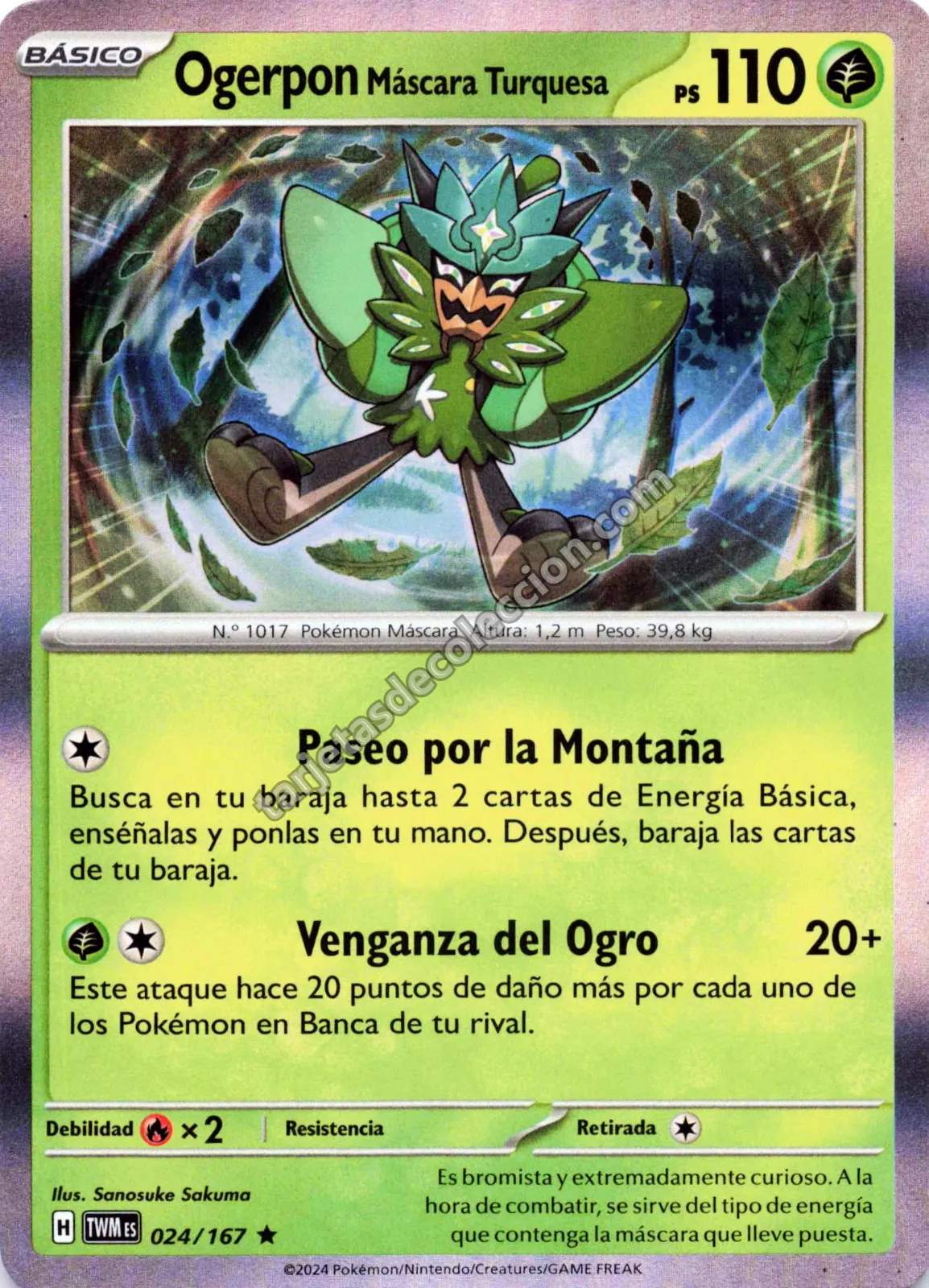 Pokémon TCG - Ogerpon Máscara Turquesa 024/167 (Básico)