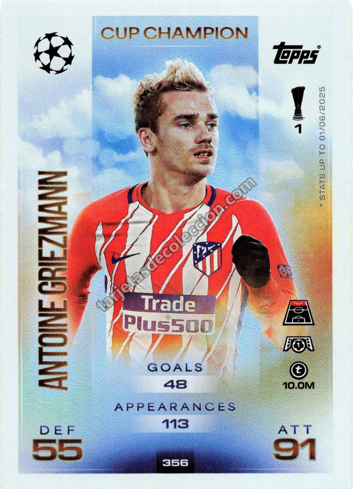 Topps Match Attax UEFA Champions League - Antoine Griezmann (Cup Champion #356)