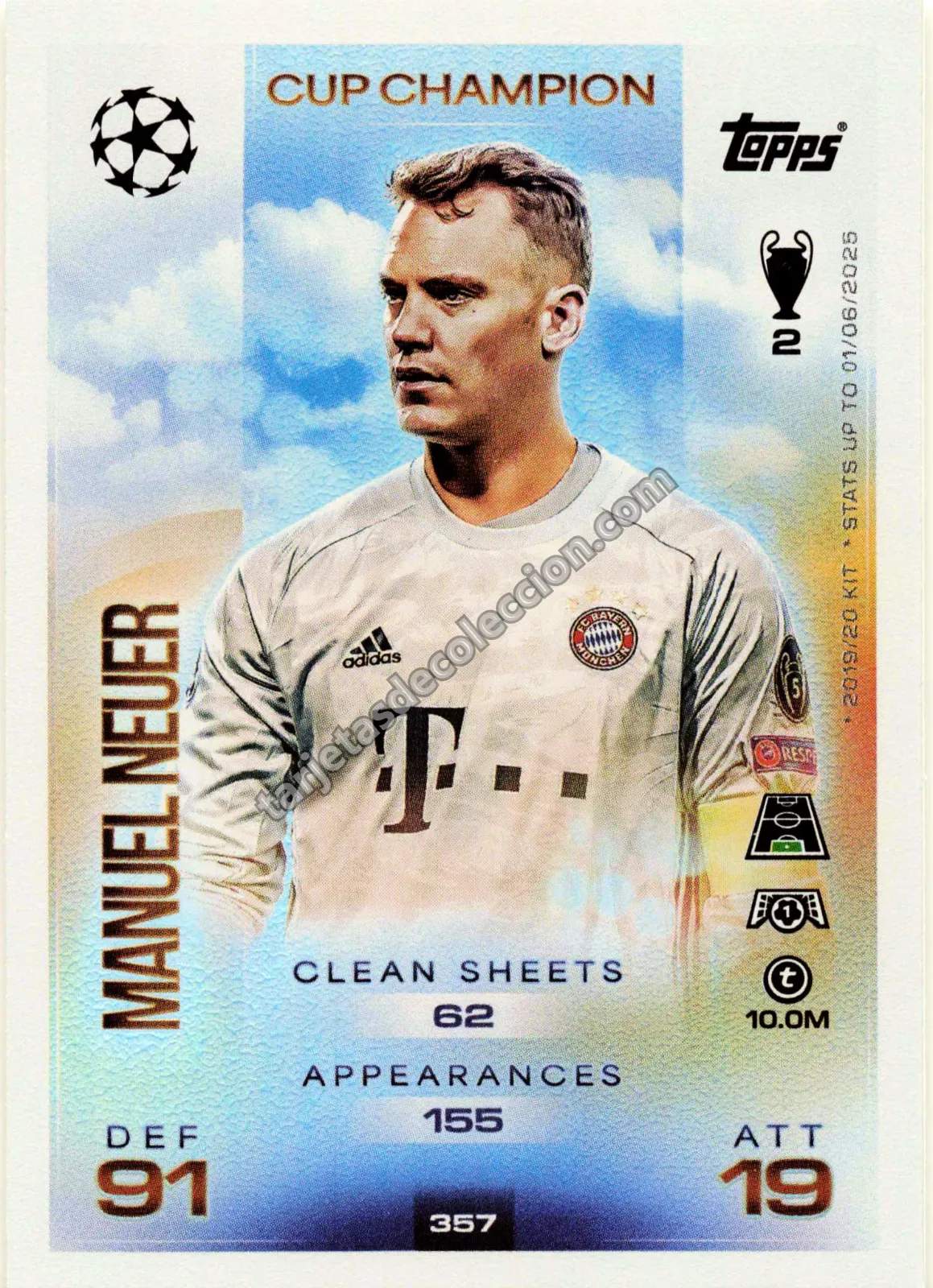Topps Match Attax UEFA Champions League - Manuel Neuer (Cup Champion #357)
