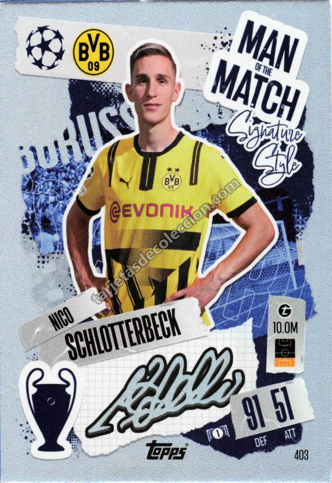 Topps Match Attax UEFA Champions League - Nico Schlotterbeck (Signature Style #403)