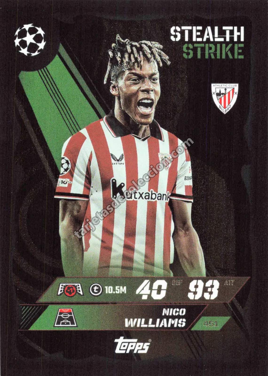 Topps Match Attax UEFA Champions League - Nico Williams (Stealth Strike #451)