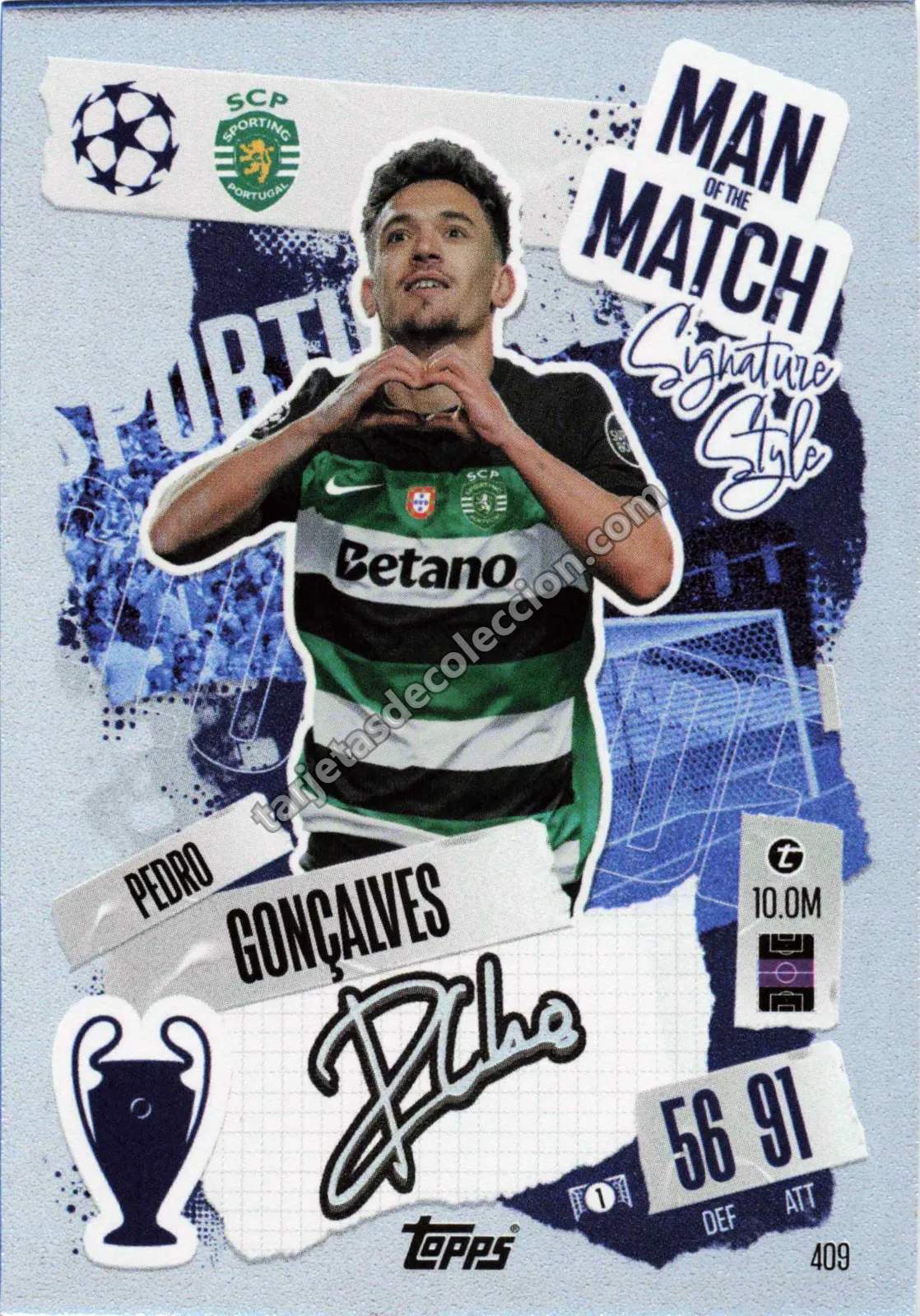 Topps Match Attax UEFA Champions League - Pedro Gonçalves (Signature Style #409)
