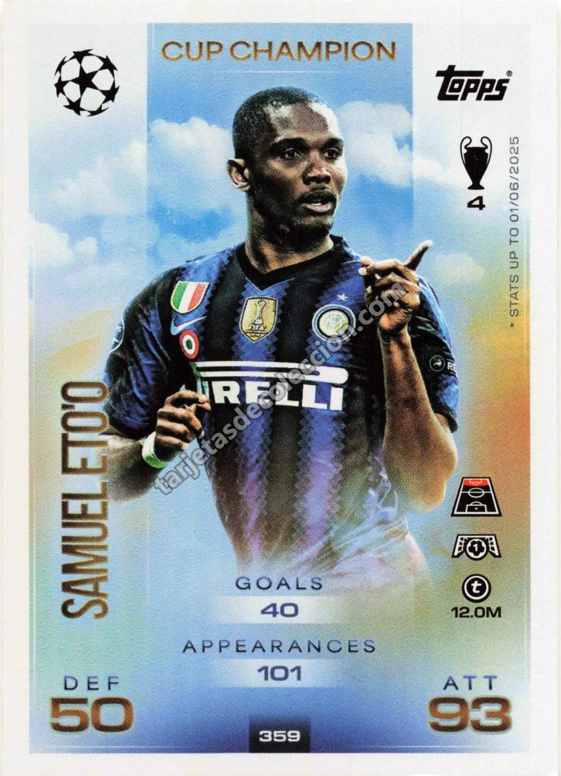 Topps Match Attax UEFA Champions League - Samuel Eto'o (Cup Champion #359)