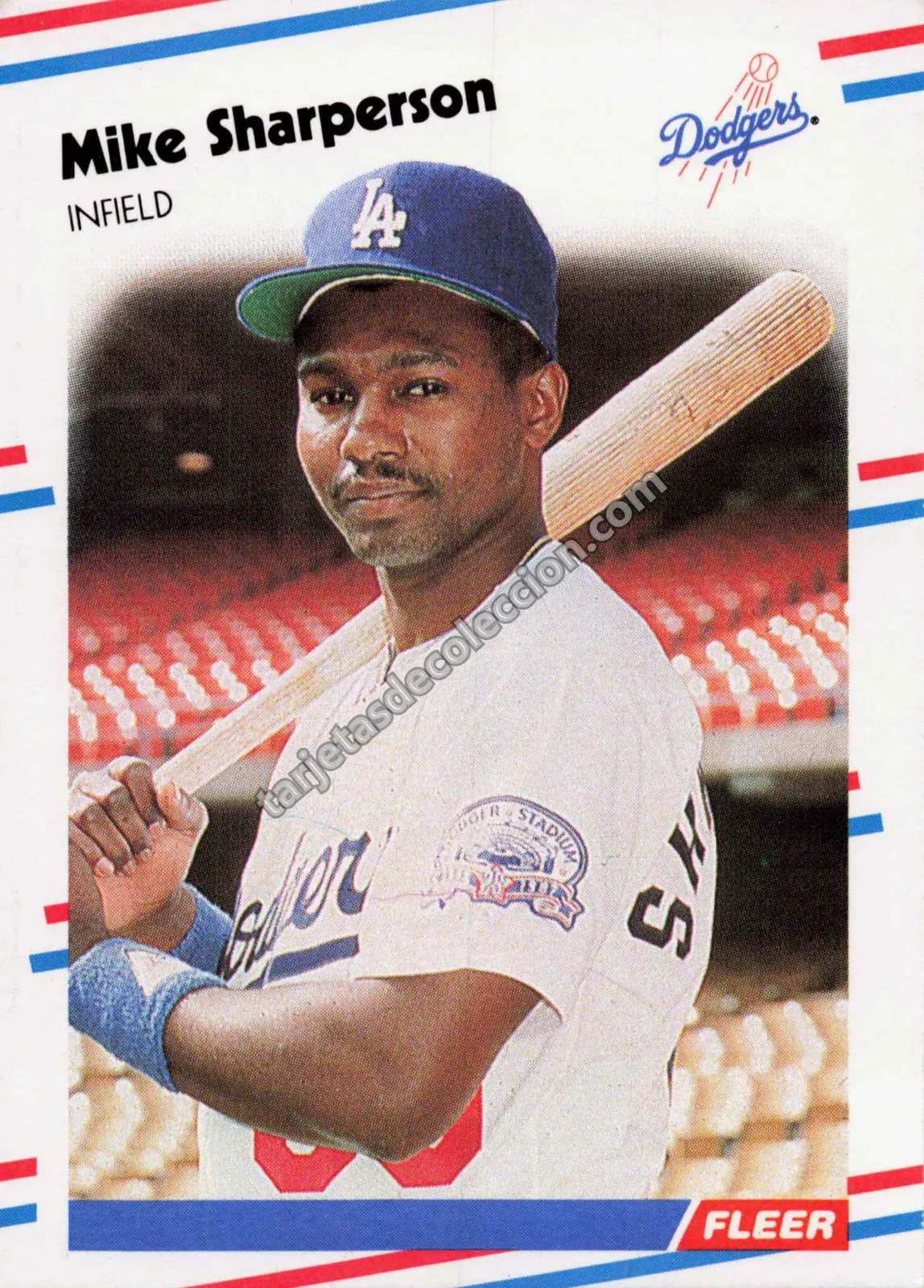 1988 Fleer Mike Sharperson #525 (Los Angeles Dodgers)