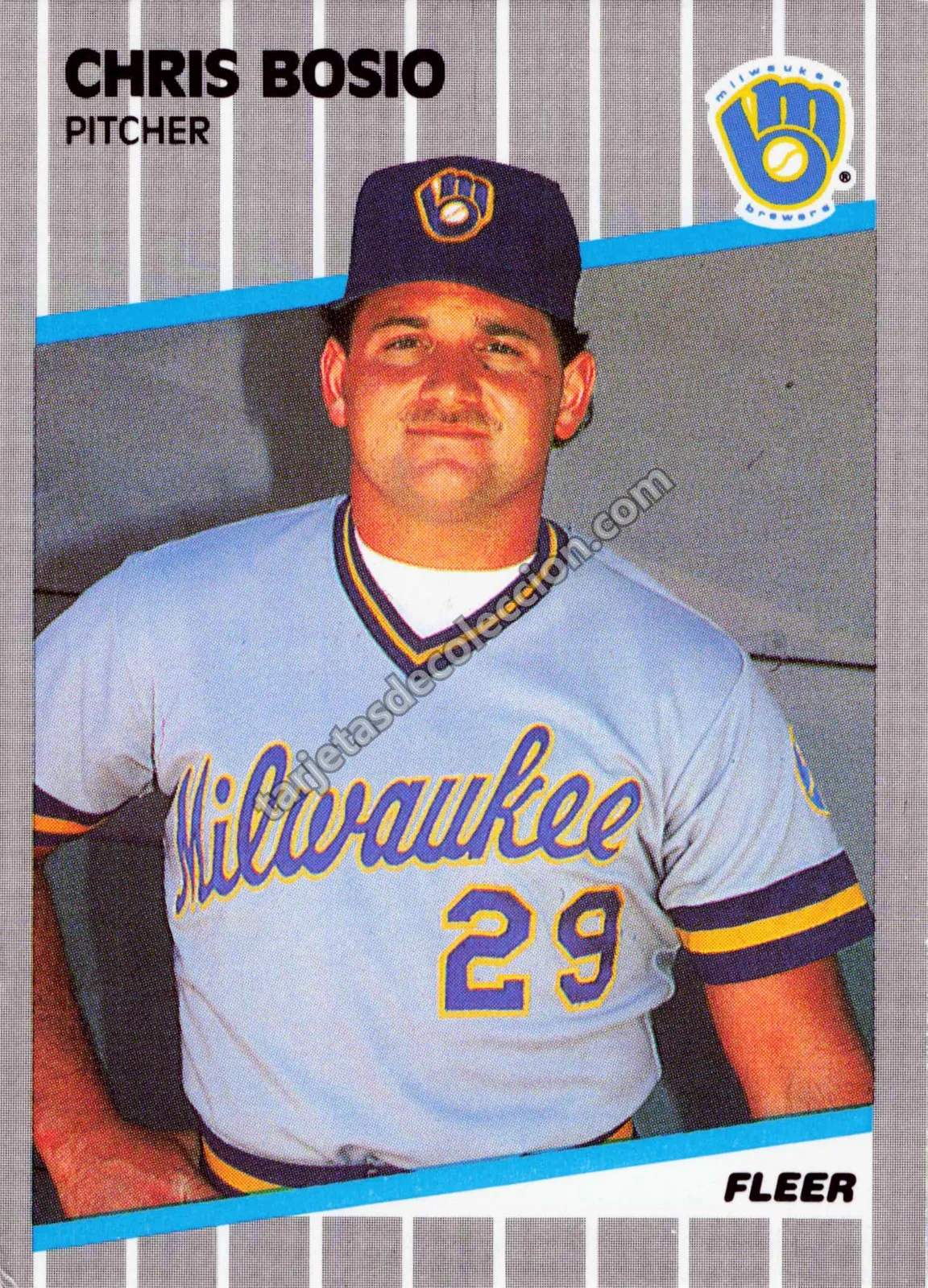 1989 Fleer Chris Bosio #179 (Milwaukee Brewers)