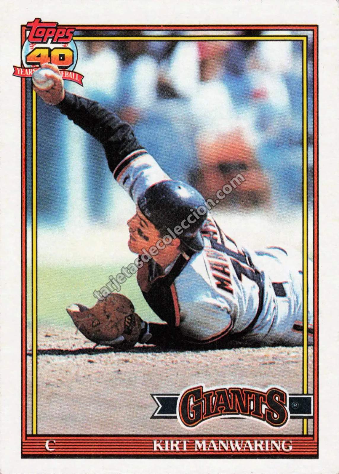 1991 Topps Kirt Manwaring #472 (San Francisco Giants)