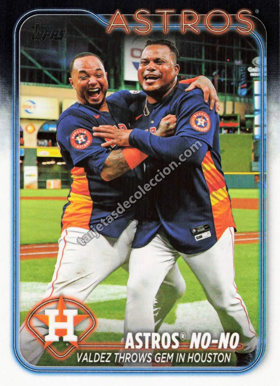 2024 Topps Series One Houston Astros No-No #329 (Valdez Throws Gem in Houston)